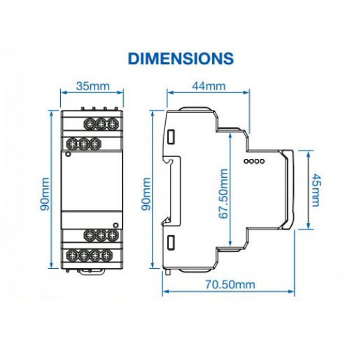 900CPR-1-BL-U-CE Ochranné relé na DIN lištu